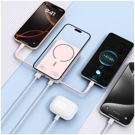 Powerbanka PB31 Lifemag MagSafe 10000mAh, růžová, Tech-Protect