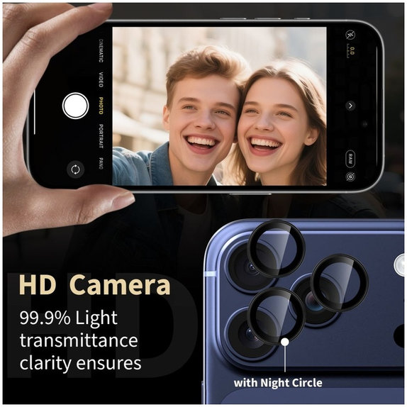 Ochrana kamery Camring Fit+ pro iPhone 14 Pro / Max / 15 Pro / Max / 16 Pro / Max / 17 Pro / Max, čirá, Tech-Protect