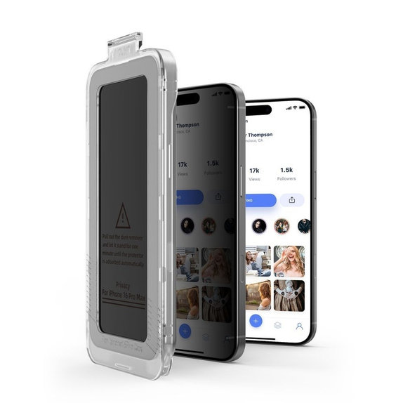 Privacy tvrzené sklo Quick Set Spy+ 2-PACK pro iPhone 13 / 13 Pro / 14 / 16E / 17E, privacy, Tech-Protect