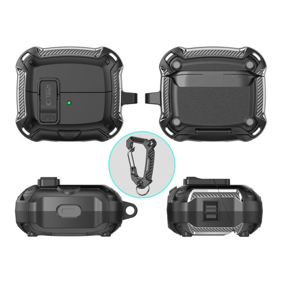Pouzdro na sluchátka Carbonox MagSafe pro Samsung Buds 3 / 3 FE / 3 Pro, černá, Tech-Protect