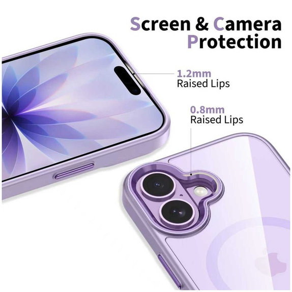 Pouzdro MagMat MagSafe pro iPhone 17, Lavender/Clear, Tech-Protect