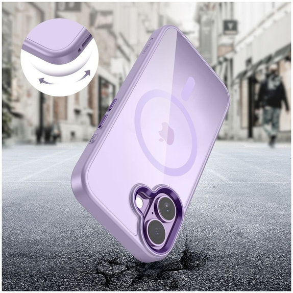 Pouzdro MagMat MagSafe pro iPhone 17, Lavender/Clear, Tech-Protect