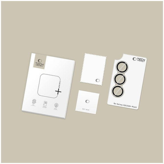 Ochrana kamery Camring Fit+ pro Samsung S26 / S26+ Plus, čirá, Tech-Protect