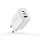 Síťová nabíječka NCA65W-GAN 3-PORT PD 65W / QC3.0, bílá, Tech-Protect