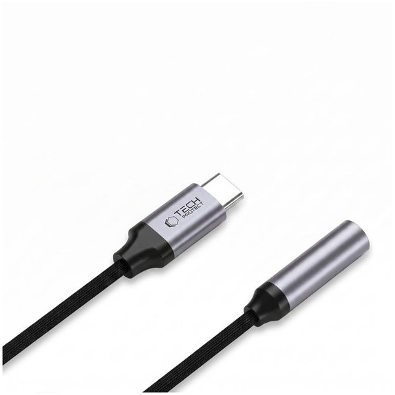 Adaptér Ultraboost USB-C To Mini Jack 3.5MM DAC, Iron Grey, Tech-Protect