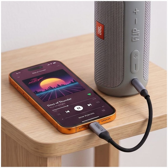 Adaptér Ultraboost USB-C To Mini Jack 3.5MM DAC, Iron Grey, Tech-Protect
