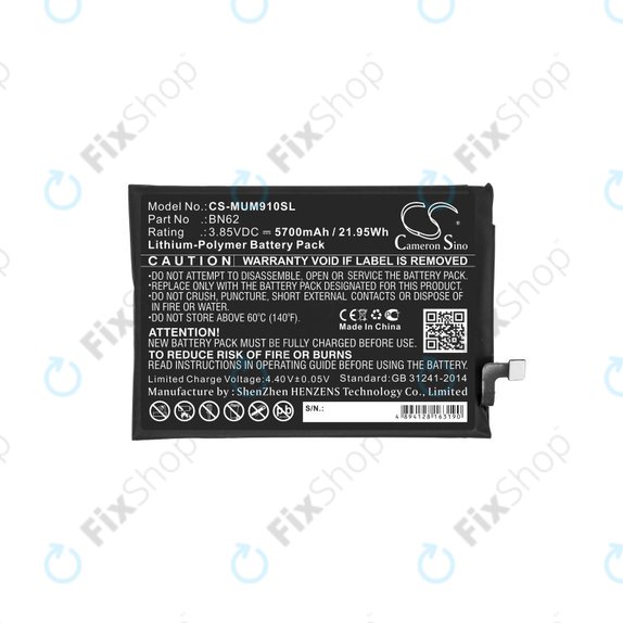 Baterie pro Poco M3, Redmi Note 9 4G, 5700mAh, Li-Pol, 3.85 V, BN62, HQ