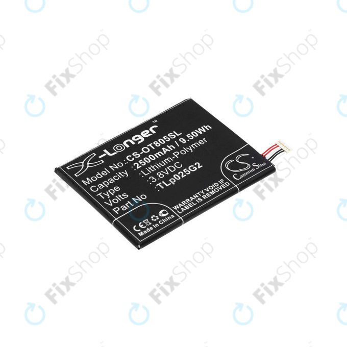 Baterie pro Alcatel One Touch Pixi 8", 2500mAh, Li-Pol, 3.8V, TLp025G2, HQ