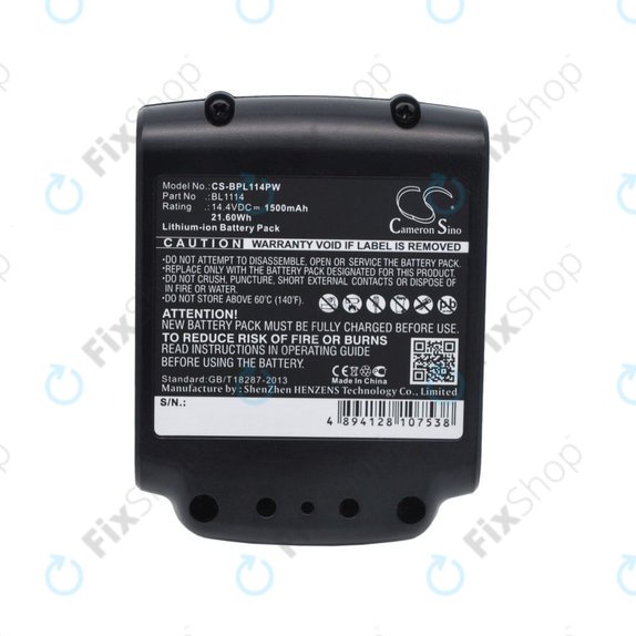 Baterie pro Black & Decker ASL146BT12A, LBXR16, SSL20SB, 1500mAh, Li-Ion, 14.4V, BL1114, HQ