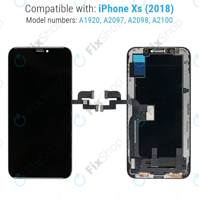 Displej Hard OLED pro iPhone XS, Dotykové sklo s rámem, FixPremium