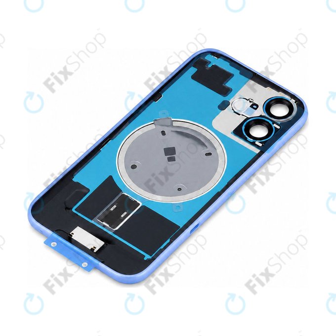 Apple iPhone 16 - Sklo Zadního Housingu + Sklíčko Kamery + Kovová Destička + Magsafe Magnet (Ultramarine)