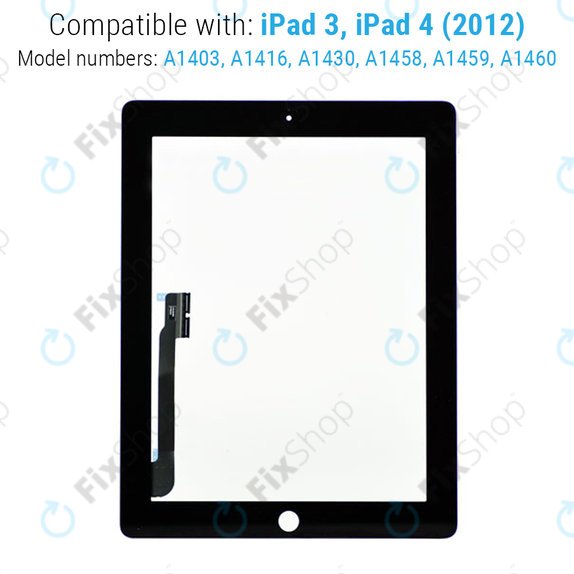 Dotykové sklo pro iPad 3, iPad 4, Black