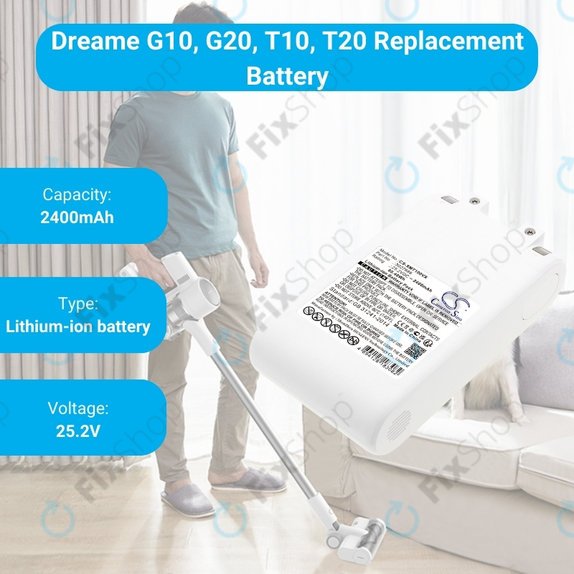 Xiaomi Dreame G10, G20, T10, T20 - Baterie 3027689 Li-Ion 25.2V 2400mAh HQ
