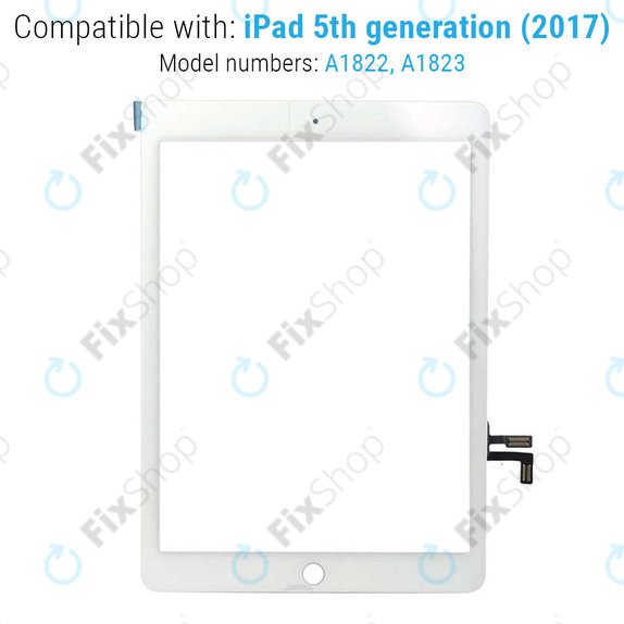 Dotykové sklo s tlačítkem domů pro iPad (5th Gen 2017), Silver