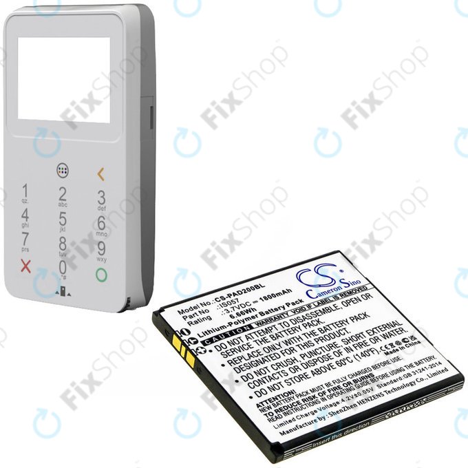 Baterie pro Pax myPOS D200, D200T, IS275, D200, 1800mAh, Li-Pol, 3.7V, IS057, HQ