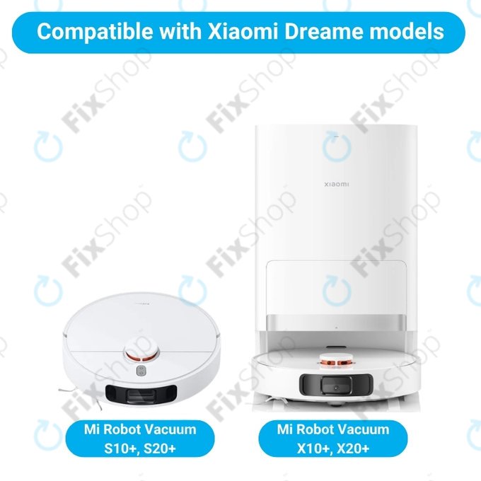 Sada náhradních dílů pro Xiaomi Mi Robot Vacuum S20+, S10+, X20+, X10+ (1x Hlavní kartáč, 2x Filtr, 2x Boční kartáč – černý)