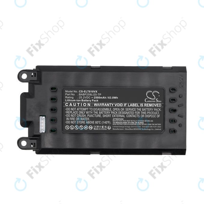 Baterie pro Electrolux Well Q8, WQ81-3OMB, WQ81-PANIM, 2500mAh, Li-Ion, 25.2V, BABP259LI20-TP, HQ
