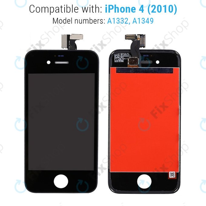 Displej pro iPhone 4, Black, Dotykové sklo s rámem