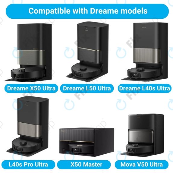 Sada náhradních dílů pro Dreame X50 Ultra, L50 Ultra, L40s Ultra, L40s Pro Ultra, X50 Master, Mova V50 (2 páry hlavních kartáčů, 4x Filtr, 4x Boční kartáč, 8x Mopovací útěrka, 4x Sáček na prach)