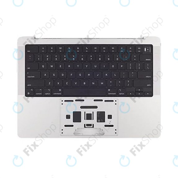 Horní rám klávesnice pro MacBook Pro 14", A2442 (2021), A2779 (2023), s klávesnicí US a baterií, Silver, 661-21973, Genuine Apple