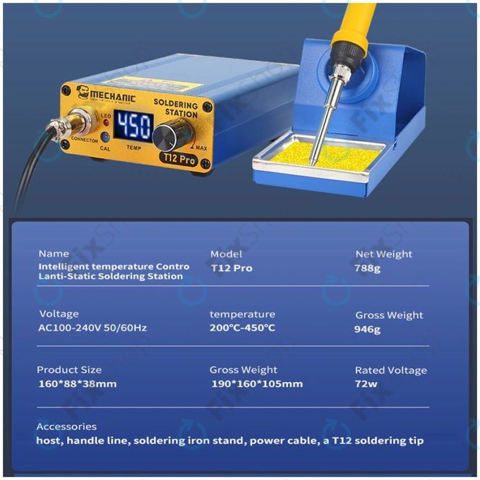 Mechanic T12 Pro - Digitální Pájecí Stanice (Blue)