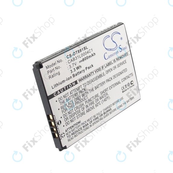 Baterie pro Alcatel One Touch, OT, TCL A, Vodafone, 900mAh, Li-ion, 3.7V, CAB31L0004C1, HQ