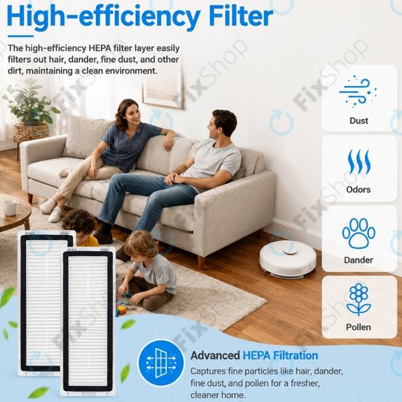 Sada náhradních dílů pro Xiaomi Dreame D9 Max Gen2, D10s, D10s Pro (2x Hlavní kartáč, 4x Filtr, 4x Boční kartáč – černý)