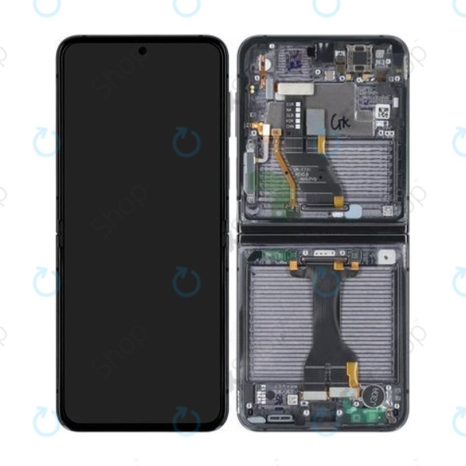 Samsung Galaxy Z Flip 5 F731B - LCD Displej + Dotykové Sklo + Rám (Graphite) - GH82-31827A Genuine Service Pack