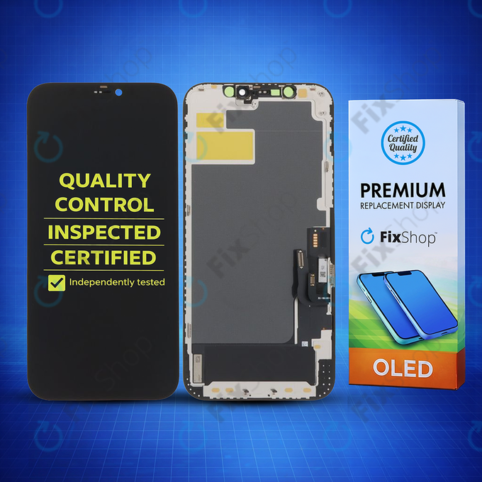 Displej Soft OLED pro iPhone 12, 12 Pro, Dotykové sklo s rámem, DIAGNOSTIC