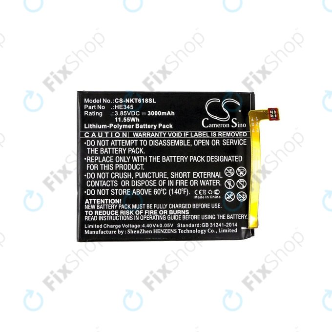 Baterie pro Nokia 6.1, 3000mAh, Li-Pol, 3.85 V, HE345, HQ