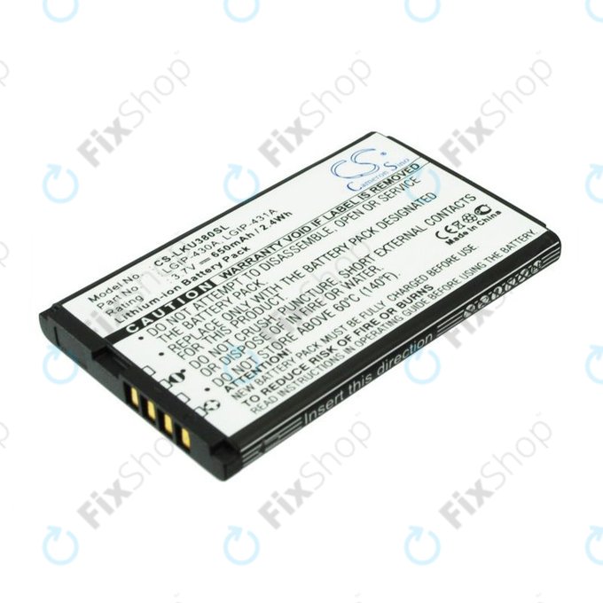 Baterie pro LG 230 Nite, 650mAh, Li-Ion, 3.7V, LGIP-430A, HQ