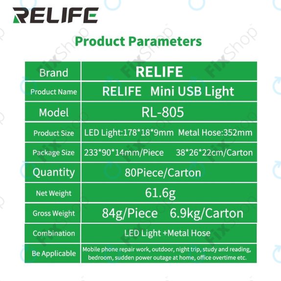 Relife RL-805 - USB Mini LED Lampa