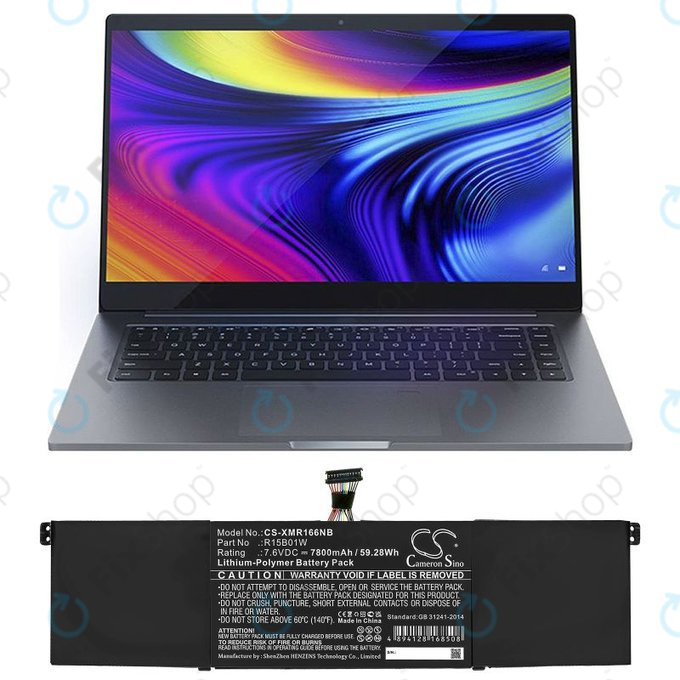 Baterie pro Xiaomi Mi Pro 15.6 i3, i5, i6, 7800mAh, Li-Pol, 7.6V, R15B01W, HQ