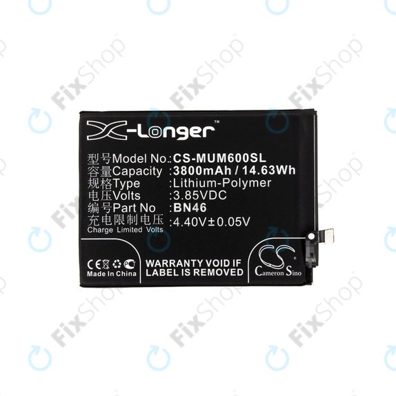 Baterie pro Xiaomi Redmi Note 8T, 3800mAh, Li-Pol, 3.85 V, BN46, HQ