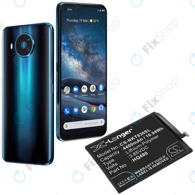 Baterie pro Nokia 8.3 2020 5G, 4400mAh, Li-Pol, 3.85V, HQ480, HQ