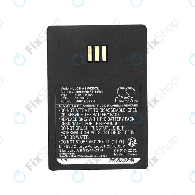 Baterie pro Siemens Openstage WL3, Ascom, Aastra, Innovaphone, 900mAh, Li-Ion, 3.7V, 660190/R2B, HQ
