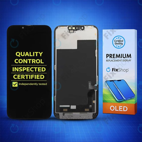 Displej Hard OLED pro iPhone 13, Dotykové sklo s rámem, FixPremium