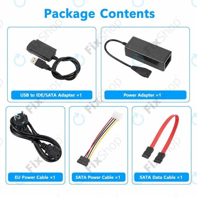 USB 2.0 na IDE / SATA adaptér pro 2,5" a 3,5" HDD/SSD, s EU napájením