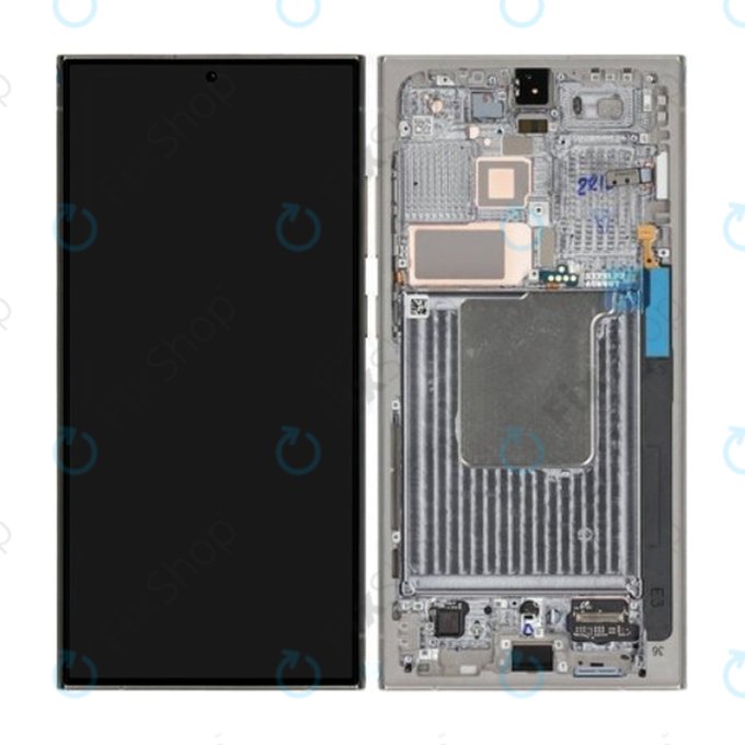 Samsung Galaxy S24 Ultra S928B - LCD Displej + Dotykové Sklo + Rám (Titanium Gray) - GH82-33396A Genuine Service Pack