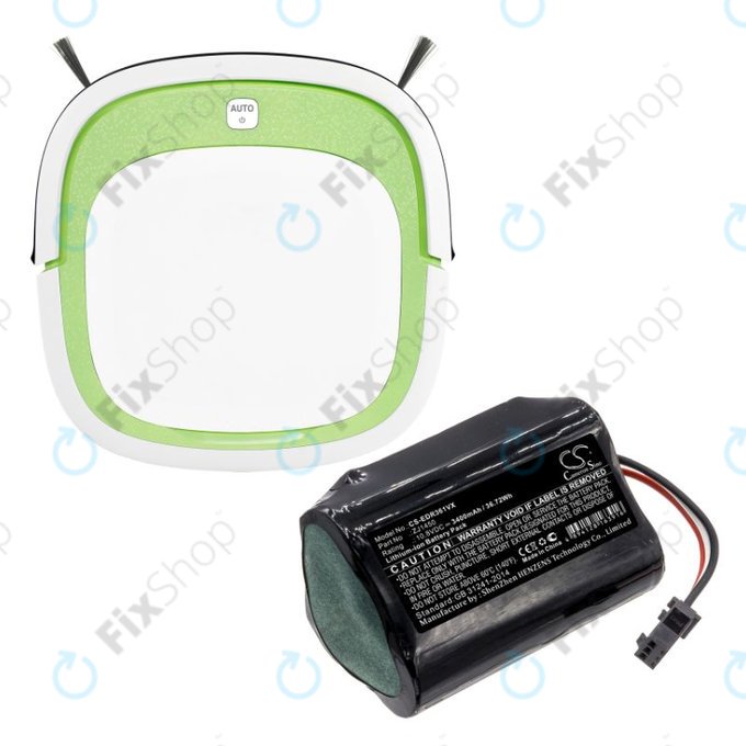 Baterie pro Ecovacs Deebot Slim, D36, 3400mAh, Li-Ion, 10.8V, ZJ1450, HQ