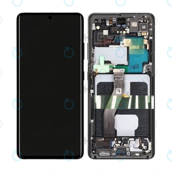 Samsung Galaxy S21 Ultra G998B - LCD Displej + Dotykové Sklo + Rám (Phantom Black) - GH82-26035A, GH82-26036A Genuine Service Pack