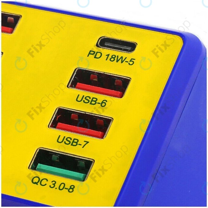 Mechanic iCharge 8 Pro - USB Servisní Nabíjecí Stanice s USB-C, USB 3.0 a Bezdrátovým Nabíjením