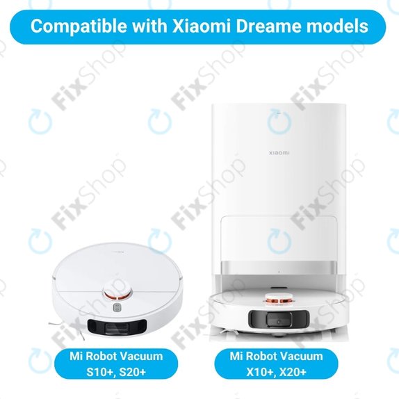 Sada náhradních dílů pro Xiaomi Mi Robot Vacuum S20+, S10+, X20+, X10+ (1x Hlavní kartáč, 2x Filtr, 2x Boční kartáč – bílý)