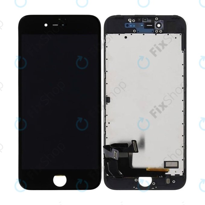 Displej In-Cell pro iPhone 7, Black, Dotykové sklo s rámem, FixPremium