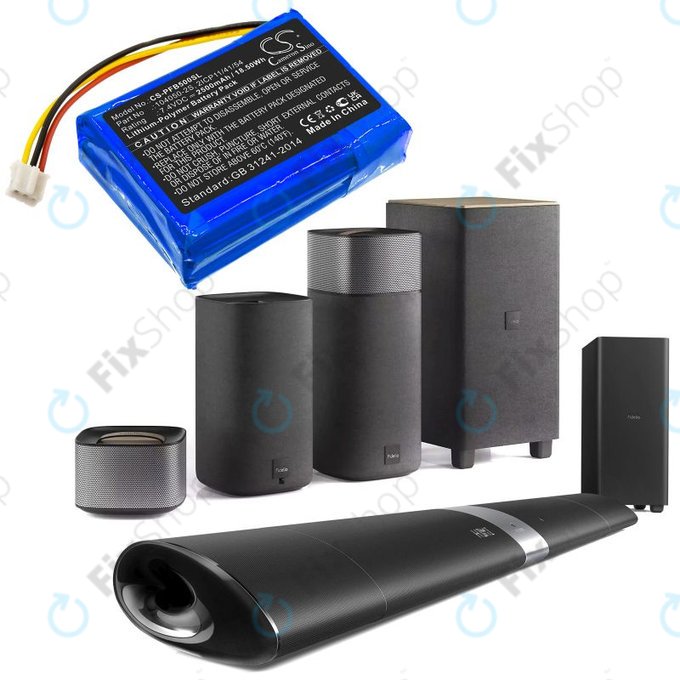 Baterie pro Philips Fidelio B5/12, Fidelio HTL9100, Fidelio HTL9300, 2500mAh, Li-Pol, 7.4V, 104050-2S, HQ
