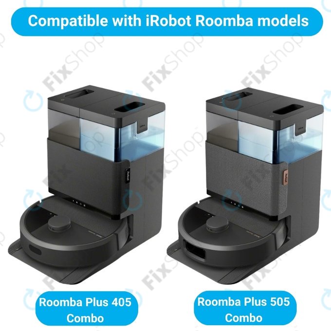 Sada náhradních dílů pro iRobot Roomba Plus 405 Combo, 505 Combo (1x Hlavní kartáč, 2x Filtr, 2x Boční kartáč, 4x Mopovací útěrka, 2x Sáček na prach)