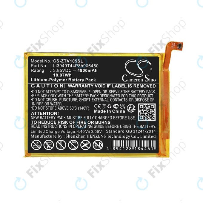 Baterie pro ZTE Blade V Smart, V30 Vita, 4900mAh, Li-Pol, 3.85V, Li3949T44P8h906450, HQ