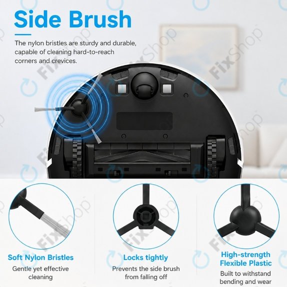 Sada náhradních dílů pro Xiaomi Dreame D9 Max Gen2, D10s, D10s Pro (1x Hlavní kartáč, 2x Filtr, 2x Boční kartáč – černý, 2x Mopovací útěrka)