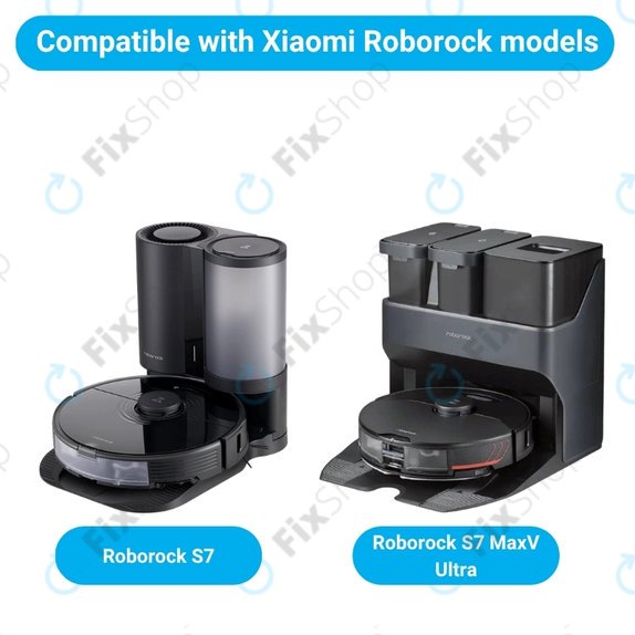Sada náhradních dílů pro Xiaomi Roborock S7, S7 MaxV Ultra (2x Hlavní kartáč, 4x Filtr, 4x Boční kartáč – černý)