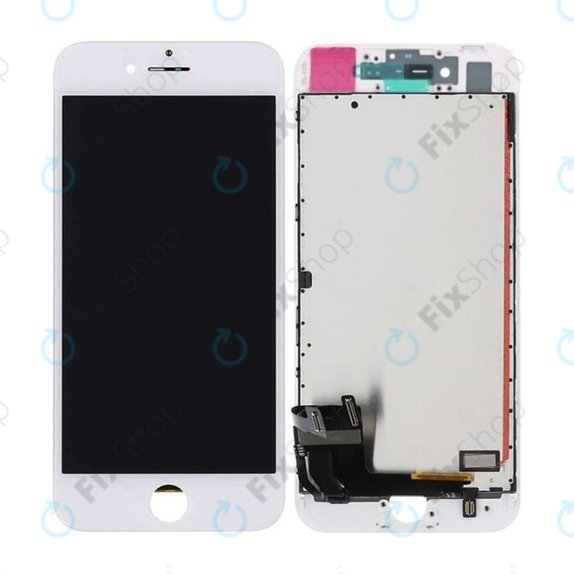 Displej In-Cell pro iPhone 8, SE (2020), SE (2022), White, Dotykové sklo s rámem, FixPremium